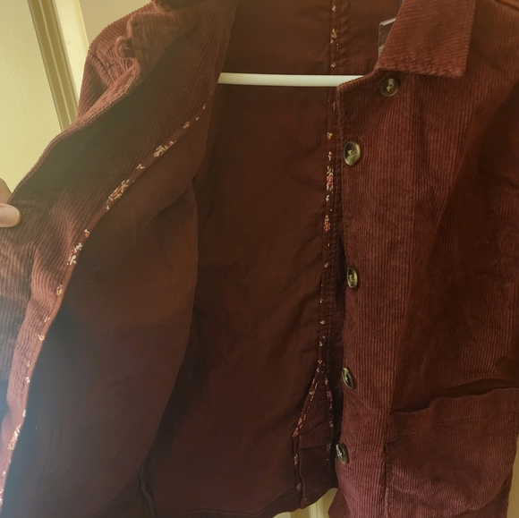 Issac Mizrahi Thin Corduroy Jacket/Burgandy/Size XXS/Button Up - Picture 4 of 4